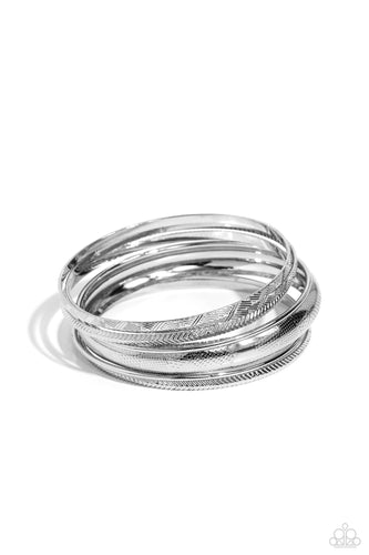 Stackable Stunner - Silver-Jewelry-Paparazzi Accessories, Just Because Jewels-Just Because Jewels