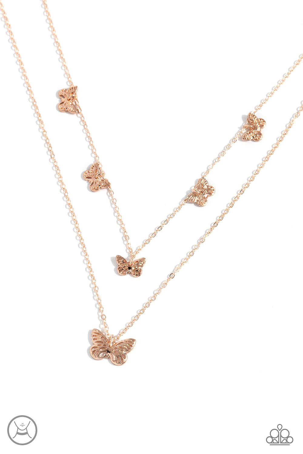 Butterfly Beacon - Rose Gold-Jewelry-Paparazzi Accessories, Just Because Jewels-Just Because Jewels