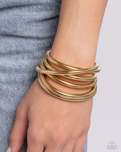 Stacked Severity - Gold-Jewelry-Paparazzi Accessories, Just Because Jewels-Just Because Jewels