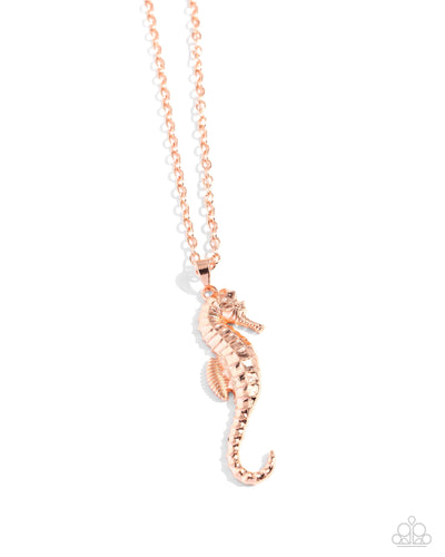 Sparkling Seahorse - Copper-Jewelry-Paparazzi Accessories, Just Because Jewels-Just Because Jewels