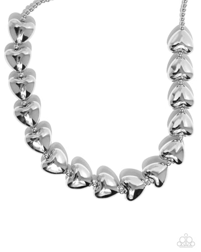 Hello Heartstrings - Silver-Jewelry-Paparazzi Accessories, Just Because Jewels-Just Because Jewels