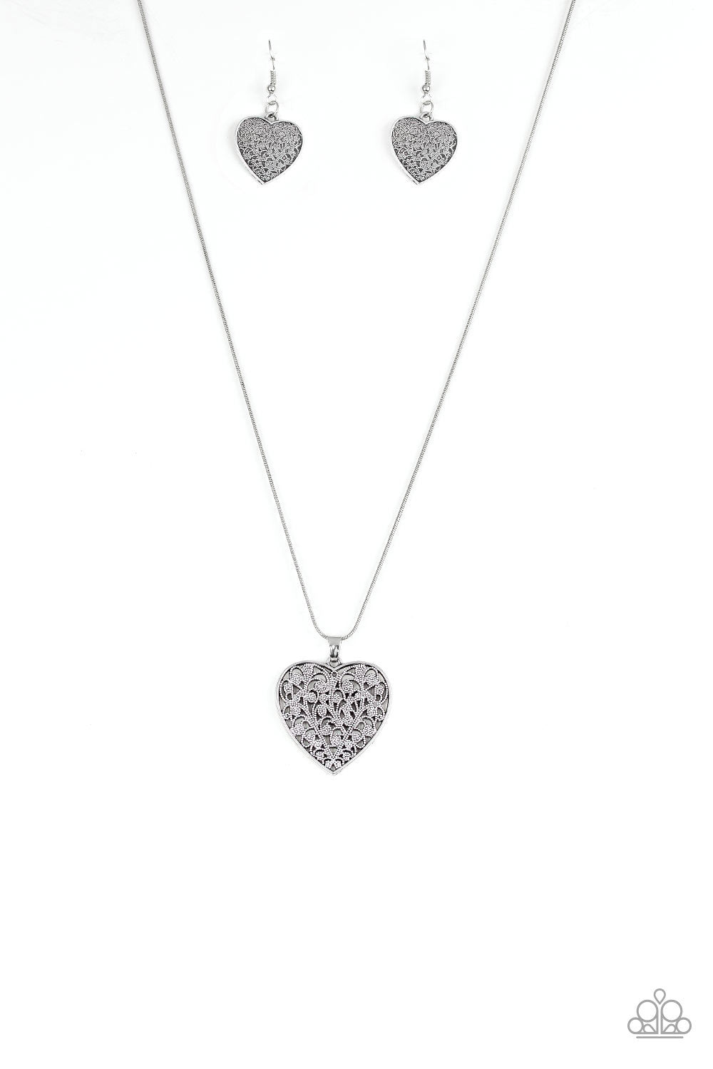 Look Into Your Heart - Silver-Jewelry-Just Because Jewels, Paparazzi Accessories-Just Because Jewels