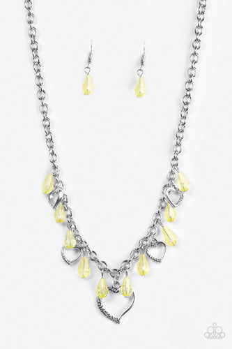 Keep Me In Your Heart - Yellow-Jewelry-Paparazzi Accessories, Just Because Jewels-Just Because Jewels