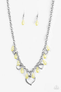 Keep Me In Your Heart - Yellow-Jewelry-Paparazzi Accessories, Just Because Jewels-Just Because Jewels