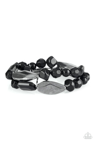 Rockin Rock Candy - Black-Jewelry-Just Because Jewels, Paparazzi Accessories-Just Because Jewels