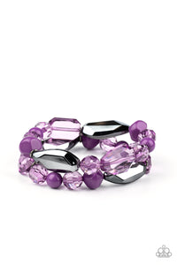 Rockin Rock Candy - Purple-Jewelry-Just Because Jewels, Paparazzi Accessories-Just Because Jewels