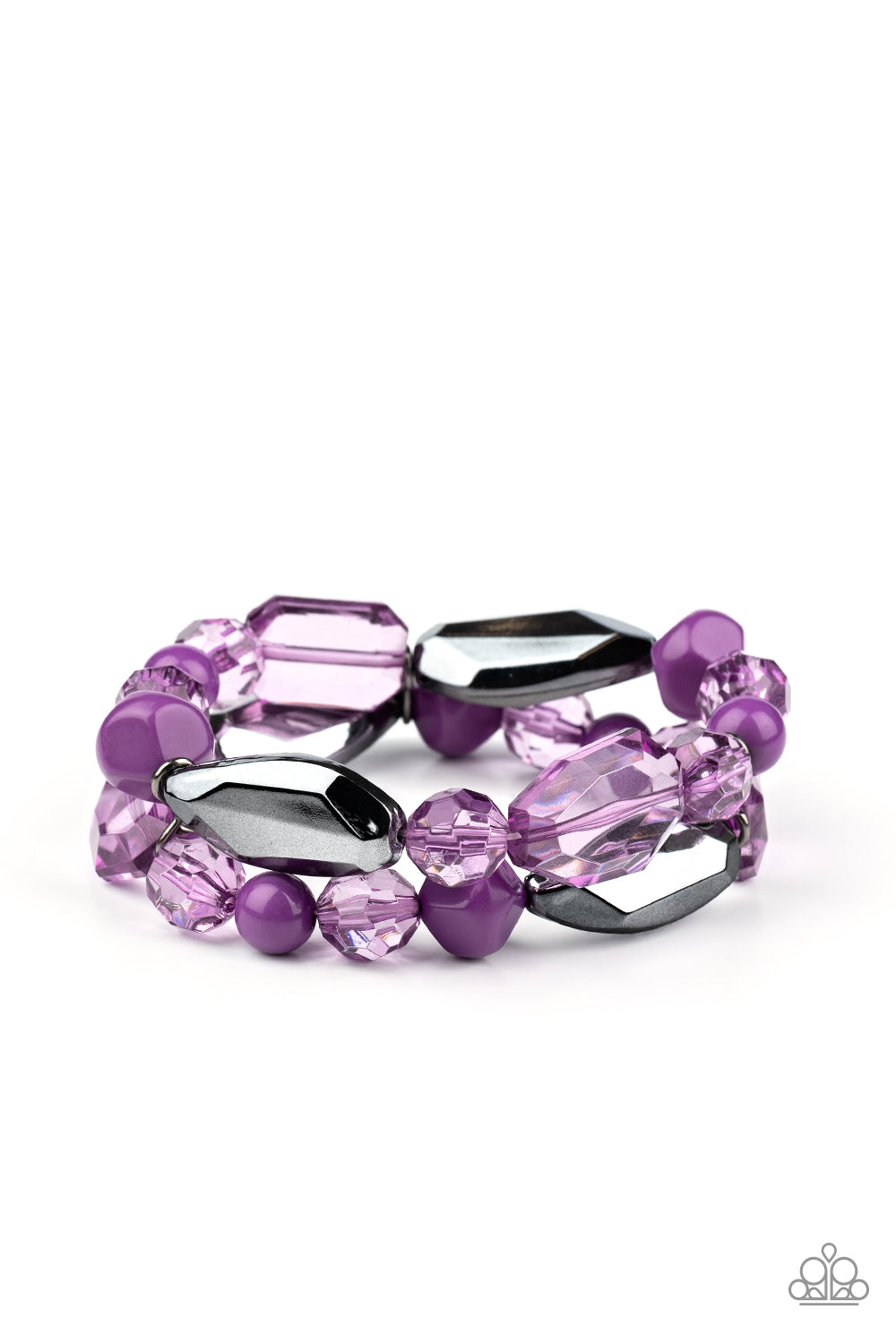 Rockin Rock Candy - Purple-Jewelry-Just Because Jewels, Paparazzi Accessories-Just Because Jewels