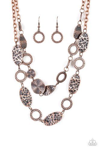 Trippin On Texture - Copper-Jewelry-Just Because Jewels, Paparazzi Accessories-Just Because Jewels