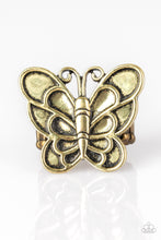 Load image into Gallery viewer, Sky High Butterfly - Brass-Jewelry-Just Because Jewels, Paparazzi Accessories-Just Because Jewels