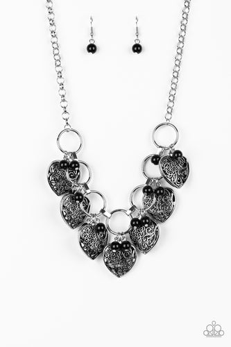 Very Valentine - Black-Jewelry-Just Because Jewels, Paparazzi Accessories-Just Because Jewels