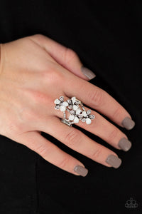 Climbing Gardens - White-Jewelry-Just Because Jewels, Paparazzi Accessories-Just Because Jewels