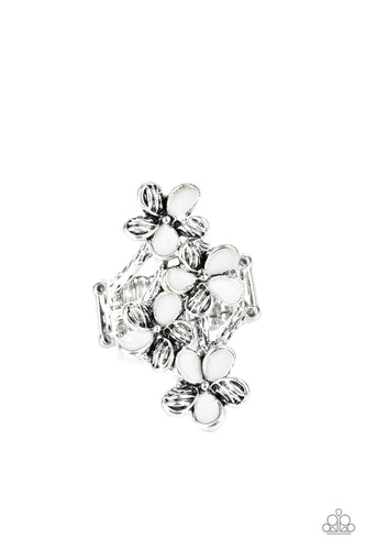 Climbing Gardens - White-Jewelry-Just Because Jewels, Paparazzi Accessories-Just Because Jewels