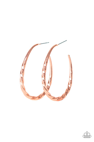 Twisted Edge - Copper-Jewelry-Just Because Jewels, Paparazzi Accessories-Just Because Jewels