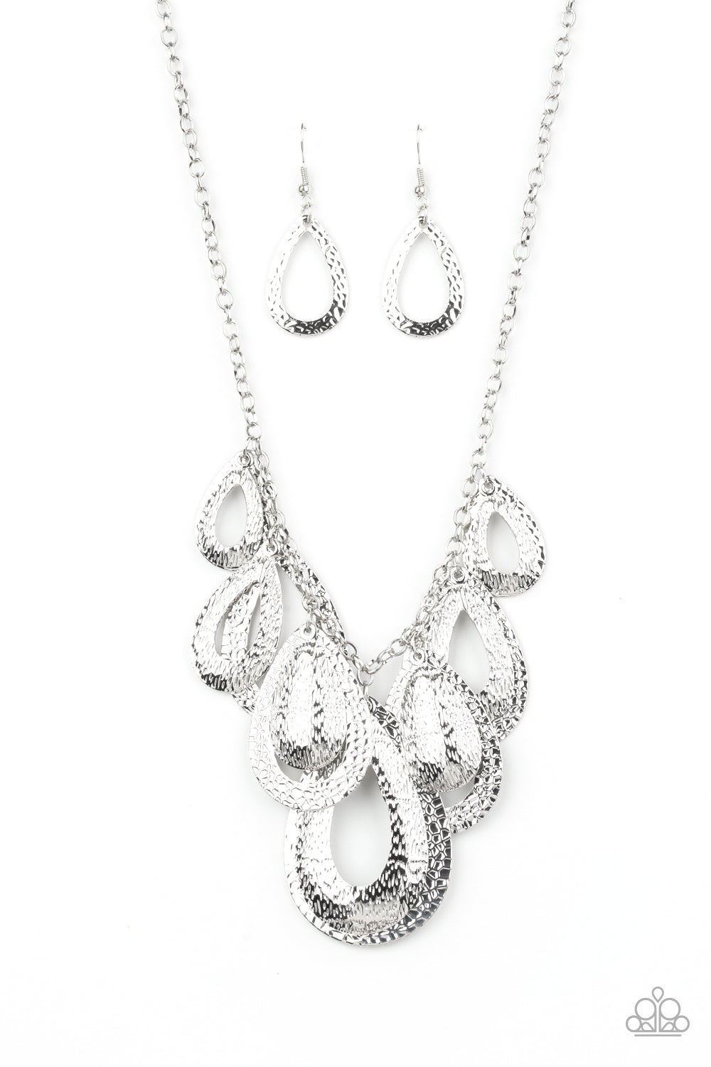 Teardrop Tempest - Silver-Jewelry-Just Because Jewels, Paparazzi Accessories-Just Because Jewels