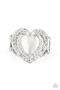 What The Heart Wants - White-Jewelry-Just Because Jewels, Paparazzi Accessories-Just Because Jewels