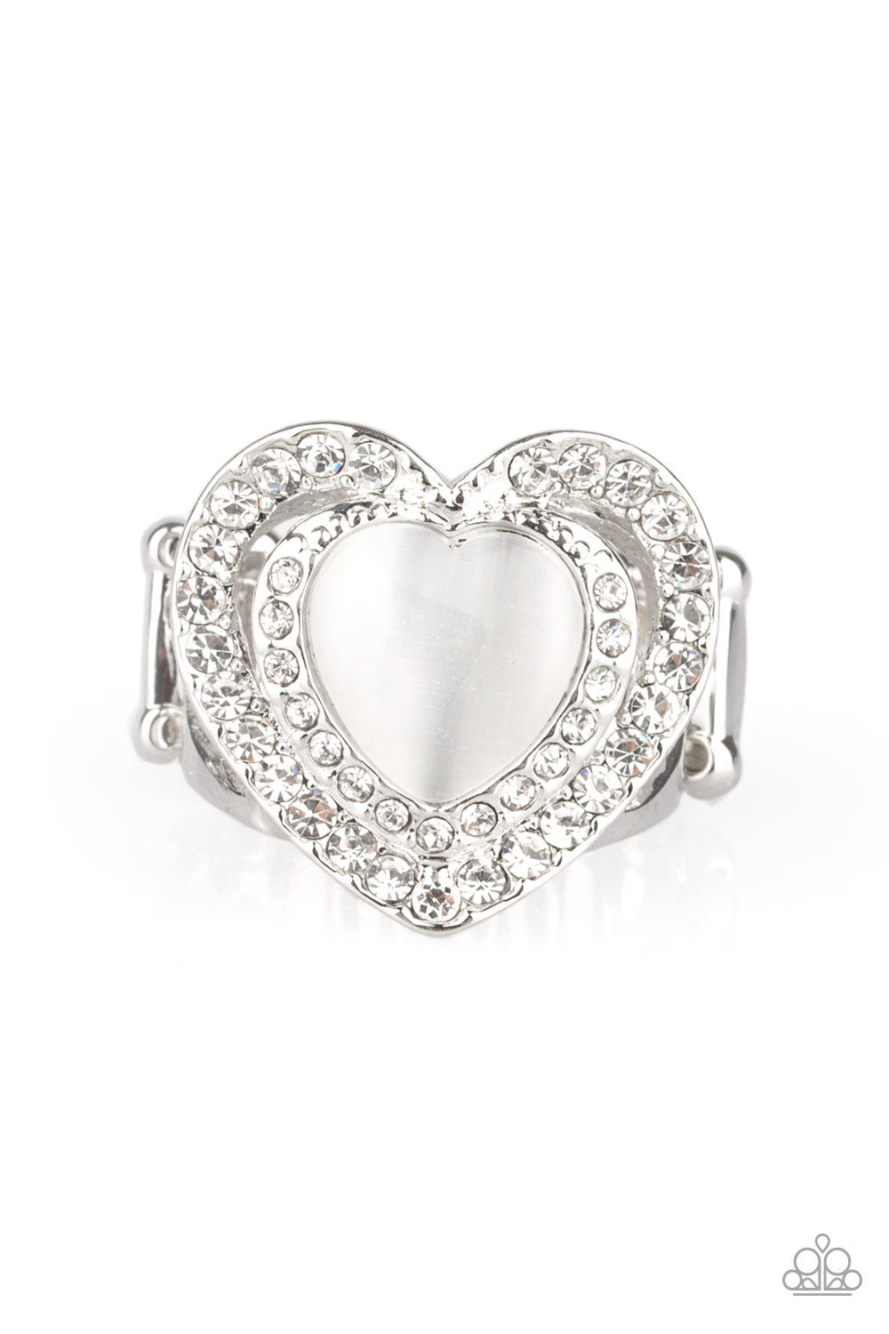 What The Heart Wants - White-Jewelry-Just Because Jewels, Paparazzi Accessories-Just Because Jewels