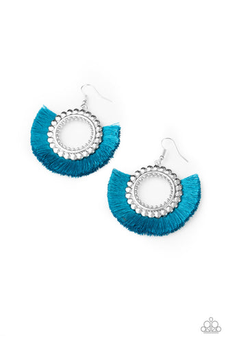 Fringe Fanatic - Blue-Jewelry-Just Because Jewels, Paparazzi Accessories-Just Because Jewels