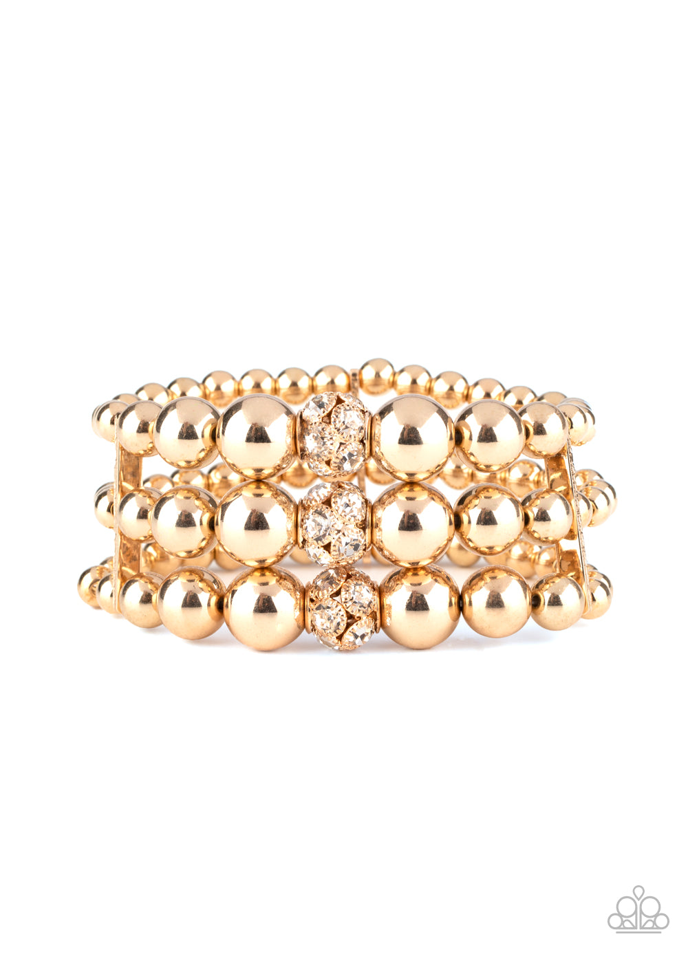 Icing On The Top - Gold-Jewelry-Just Because Jewels, Paparazzi Accessories-Just Because Jewels