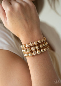 Icing On The Top - Gold-Jewelry-Just Because Jewels, Paparazzi Accessories-Just Because Jewels