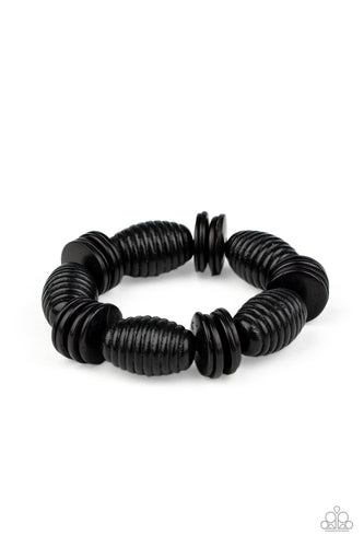 Caribbean Castaway - Black-Jewelry-Just Because Jewels, Paparazzi Accessories-Just Because Jewels