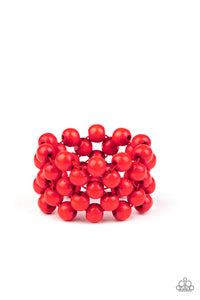 Tiki Tropicana - Red-Jewelry-Just Because Jewels, Paparazzi Accessories-Just Because Jewels