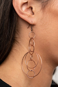 Running Circles Around You - Copper-Jewelry-Just Because Jewels, Paparazzi Accessories-Just Because Jewels