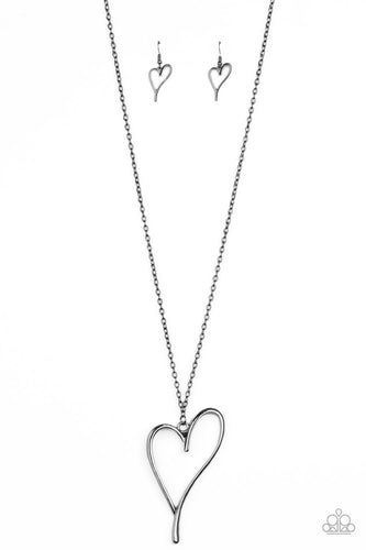 HEARTS So Good - Black-Jewelry-Just Because Jewels, Paparazzi Accessories-Just Because Jewels