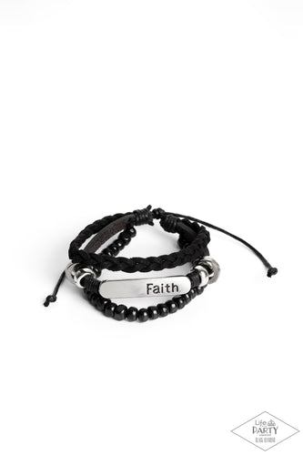 Let Faith Be Your Guide - Black-Jewelry-Paparazzi Accessories, Just Because Jewels-Just Because Jewels