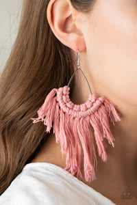 Wanna Piece Of MACRAME? - Pink-Jewelry-Just Because Jewels, Paparazzi Accessories-Just Because Jewels