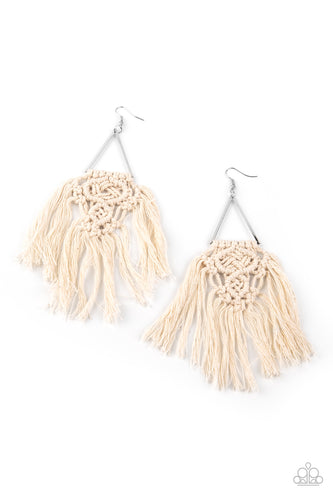 Modern Day Macrame - White-Jewelry-Just Because Jewels, Paparazzi Accessories-Just Because Jewels