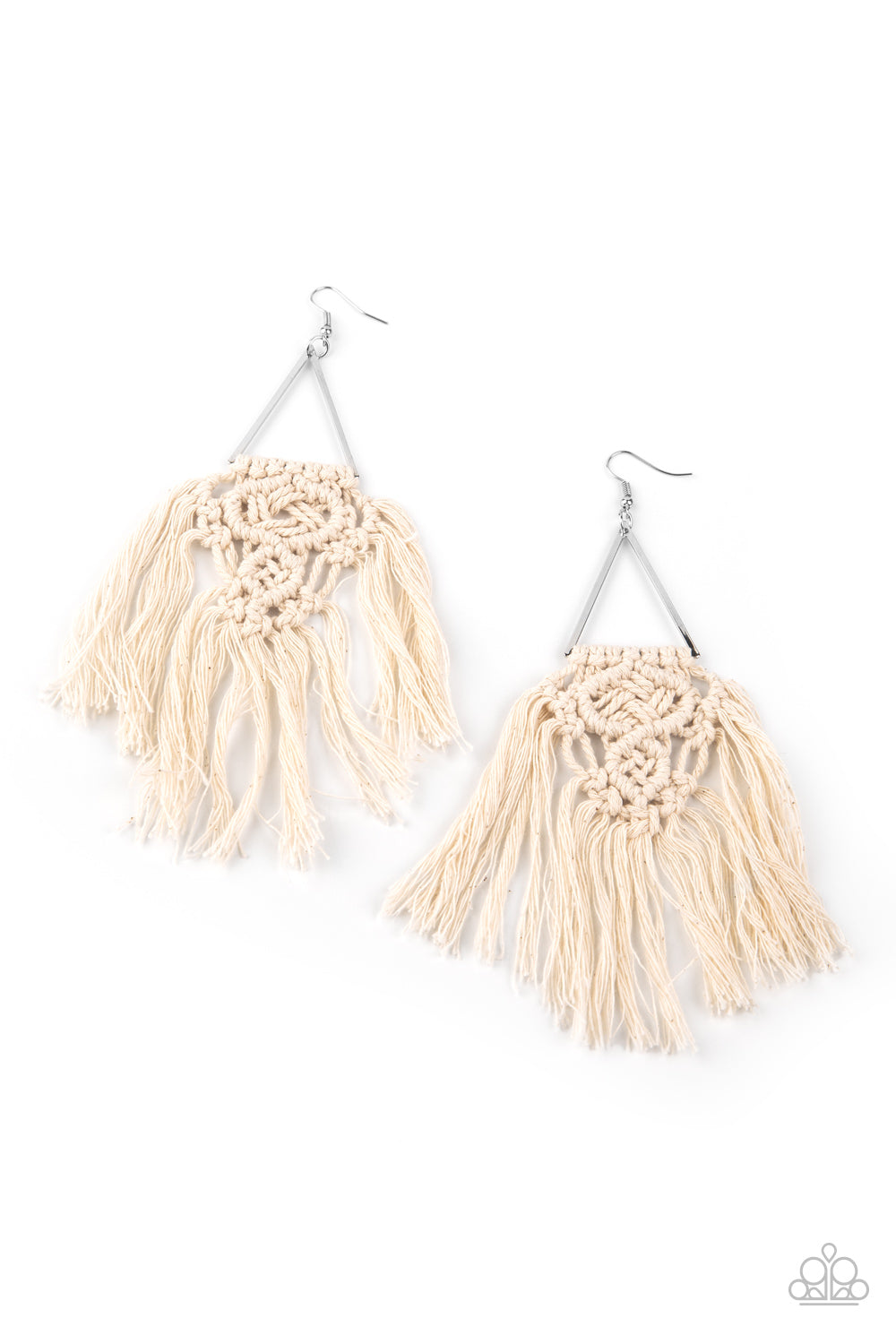 Modern Day Macrame - White-Jewelry-Just Because Jewels, Paparazzi Accessories-Just Because Jewels