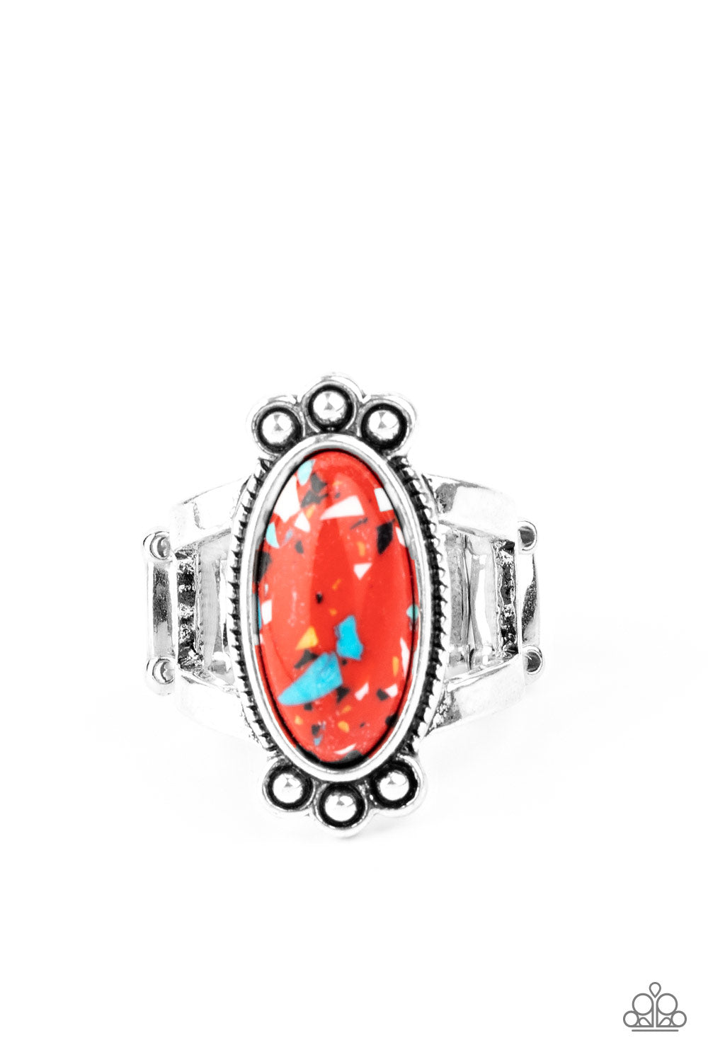 Psychedelic Deserts - Red-Jewelry-Just Because Jewels, Paparazzi Accessories-Just Because Jewels