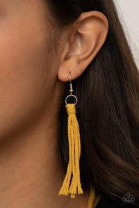 Look At MACRAME Now - Yellow-Jewelry-Just Because Jewels, Paparazzi Accessories-Just Because Jewels