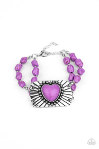 Sandstone Sweetheart - Purple-Jewelry-Just Because Jewels, Paparazzi Accessories-Just Because Jewels