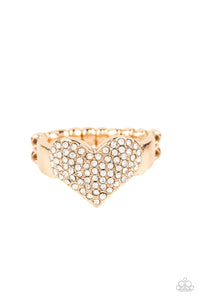 Heart of BLING - Gold-Jewelry-Just Because Jewels, Paparazzi Accessories-Just Because Jewels