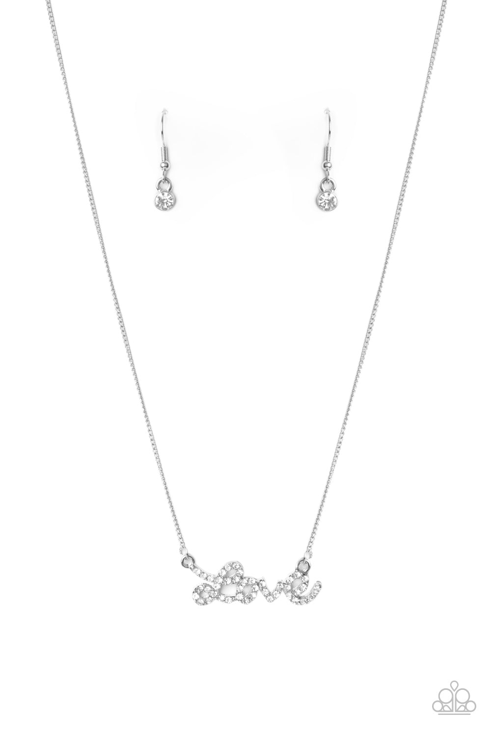 Head Over Heels In Love - White-Jewelry-Just Because Jewels, Paparazzi Accessories-Just Because Jewels