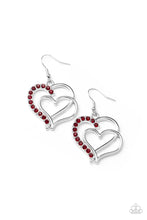 Load image into Gallery viewer, Double The Heartache - Red-Jewelry-Just Because Jewels, Paparazzi Accessories-Just Because Jewels