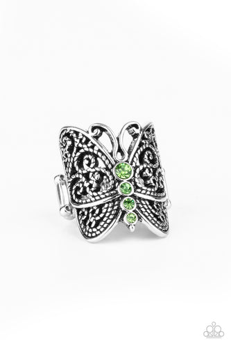 Butterfly Bling - Green-Jewelry-Just Because Jewels, Paparazzi Accessories-Just Because Jewels