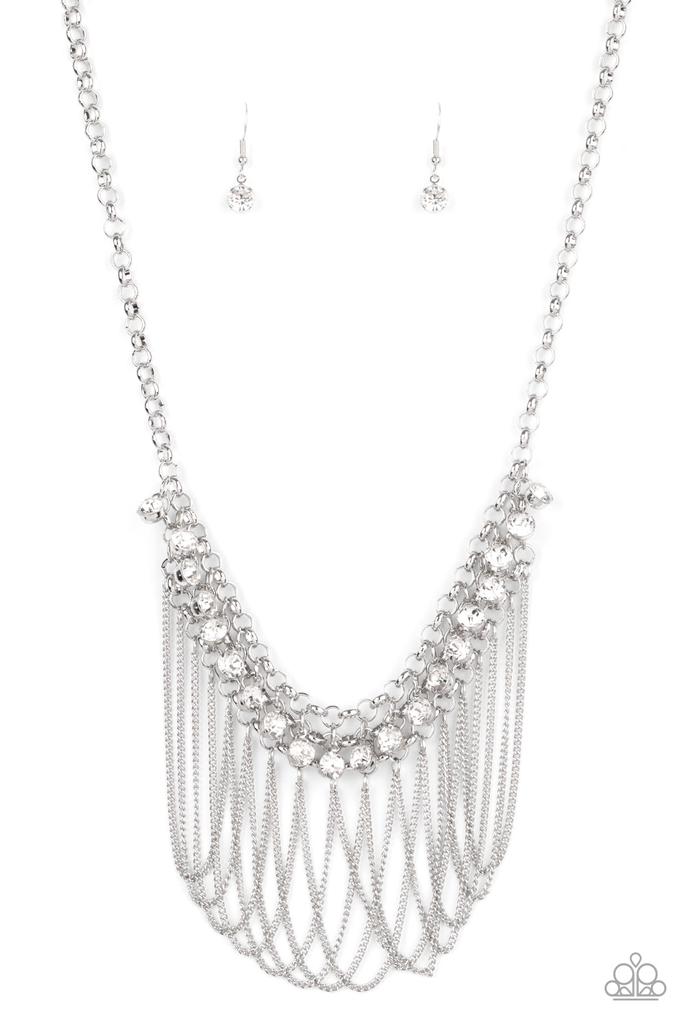 Flaunt Your Fringe - White-Jewelry-Just Because Jewels, Paparazzi Accessories-Just Because Jewels