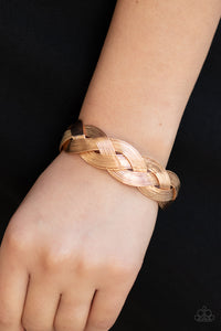 Woven Wonder - Gold-Jewelry-Just Because Jewels, Paparazzi Accessories-Just Because Jewels