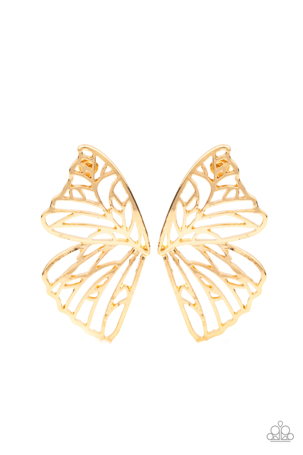 Butterfly Frills - Gold-Jewelry-Just Because Jewels, Paparazzi Accessories-Just Because Jewels