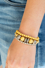 Load image into Gallery viewer, Desert Blossom - Yellow-Jewelry-Just Because Jewels, Paparazzi Accessories-Just Because Jewels