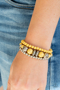 Desert Blossom - Yellow-Jewelry-Just Because Jewels, Paparazzi Accessories-Just Because Jewels