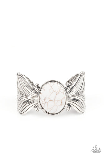 Born to Soar - White-Jewelry-Just Because Jewels, Paparazzi Accessories-Just Because Jewels