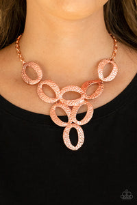 OVAL The Limit - Copper-Jewelry-Paparazzi Accessories, Just Because Jewels-Just Because Jewels