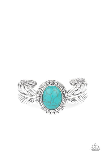 Western Wings - Blue-Jewelry-Just Because Jewels, Paparazzi Accessories-Just Because Jewels