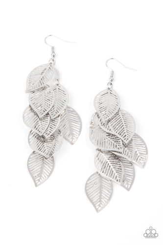 Limitlessly Leafy - Silver-Jewelry-Just Because Jewels, Paparazzi Accessories-Just Because Jewels