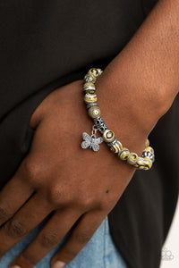 Butterfly Wishes - Yellow-Jewelry-Just Because Jewels, Paparazzi Accessories-Just Because Jewels