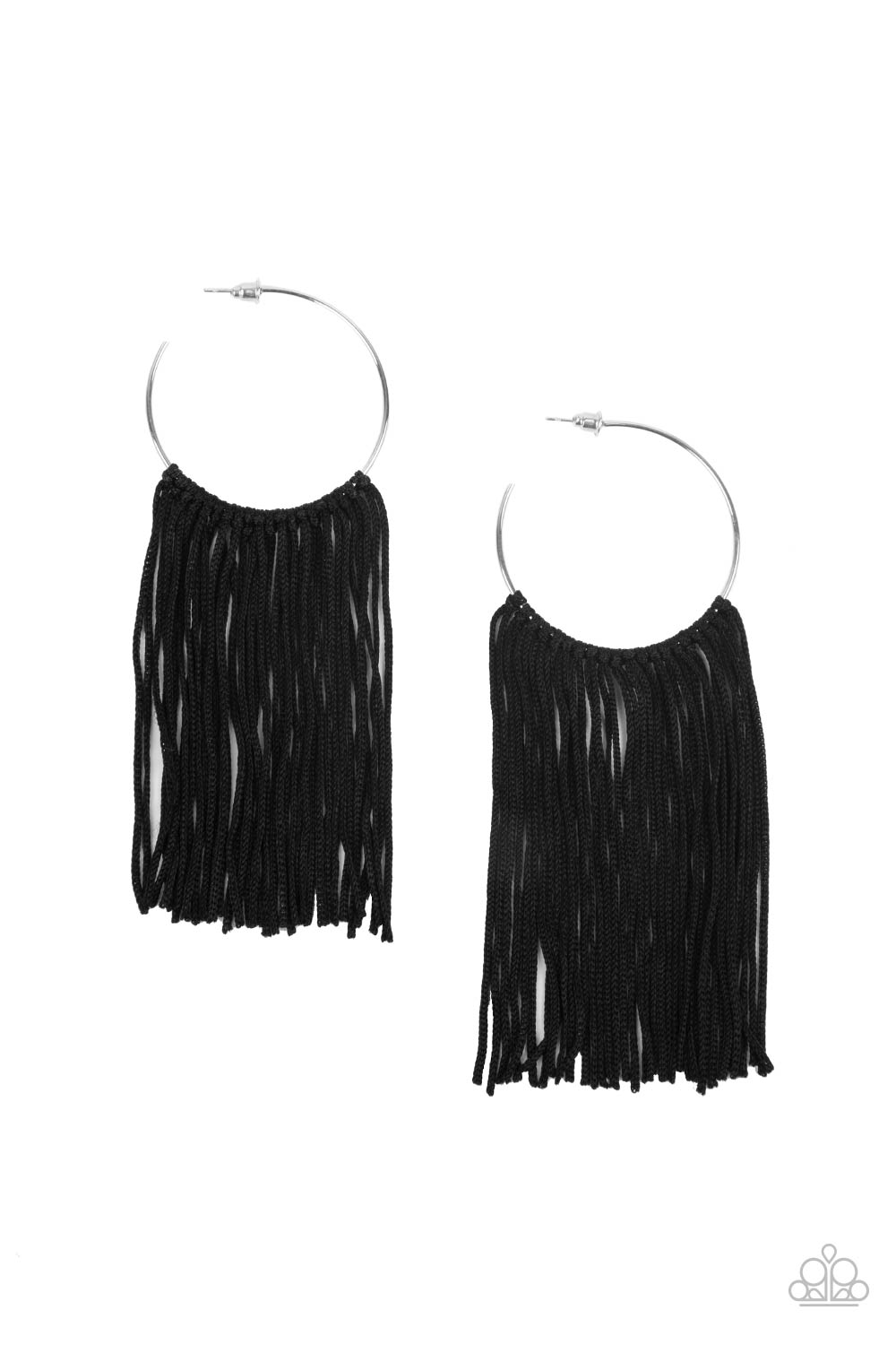 Flauntable Fringe - Black-Jewelry-Just Because Jewels, Paparazzi Accessories-Just Because Jewels