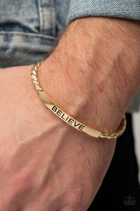 Keep Calm and Believe - Gold-Jewelry-Just Because Jewels, Paparazzi Accessories-Just Because Jewels